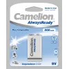 Camelion | 9V/6HR61 | 200 mAh | AlwaysReady Įkraunamos Baterijos Ni-MH | 1 vnt.