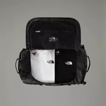 Duffel bag The North Face Base Camp S — 50 l, nailonas/poliesteris, juoda/balta