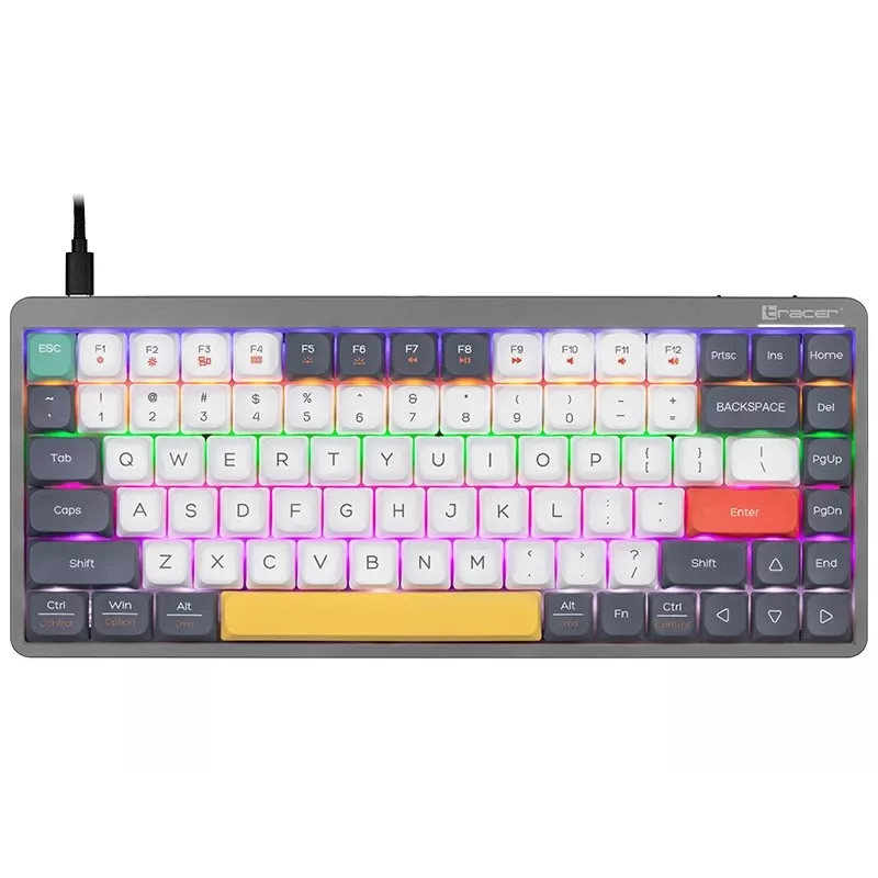 Mechaninė klaviatūra Tracer FINA 84 pilka (Outemu Raudona Switch) TRAKLA47279