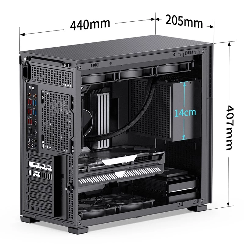 PC korpusas Jonsbo D41 MESH Midi bokštas juodas