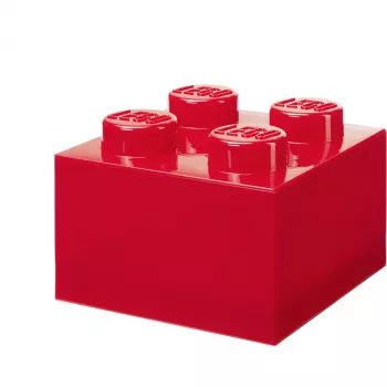 LEGO plyta 4 raudona permatoma – 4x2 smeigtukų permatoma raudona statybinė plyta