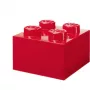 LEGO plyta 4 raudona permatoma – 4x2 smeigtukų permatoma raudona statybinė plyta