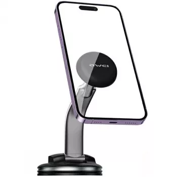 Magnetinis telefono laikiklis Awei X45, skirtas tvirtinti prie priekinio stiklo ir prietaisų skydelio, suderinamas su išmaniaisiais telefonais