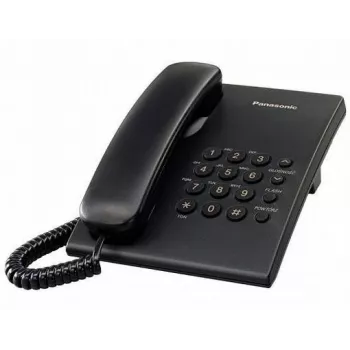 Laidinis telefonas Panasonic KX-TS500 juodas su skambintojo ID ir garsiakalbiu