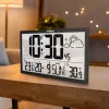 Sieninis laikrodis GreenBlue GB218 — ypač didelis LCD, orų stotis, patalpų ir lauko temperatūros, datos rodymas