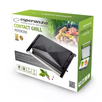 Elektrinė keraminė kontaktinė grilis ESPERANZA EKG013 850 W, nelimpančios plokštės, 230×145 mm kepimo paviršius