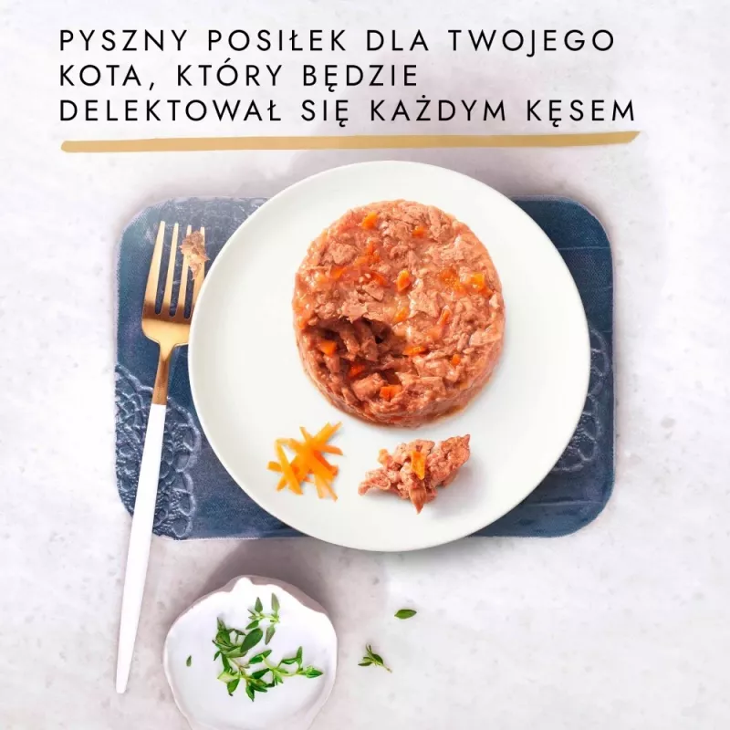 Šlapio kačių maisto pakeliai Purina Gourmet Gold Savoury Cake Mix 48×85 g, suaugusioms katėms, 74% drėgmės, 17% baltymų