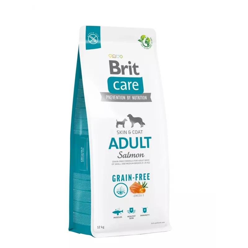 Sausas šunų maistas Brit Care Grain-free Adult Medium X-Small 12 kg — Lašiša, 26% baltymų, 15% riebalų