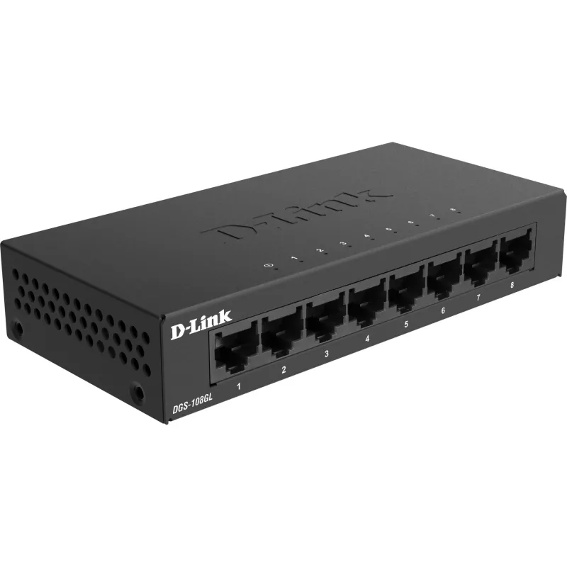 D-Link DGS-108GL Nevaldomas Gigabit Ethernet (10/100/1000) Juodas