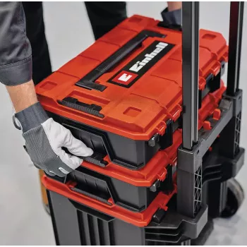 Įrankių dėklas Einhell E-Case Tower juodas raudonas polipropileno karščiui ir purslams atsparus