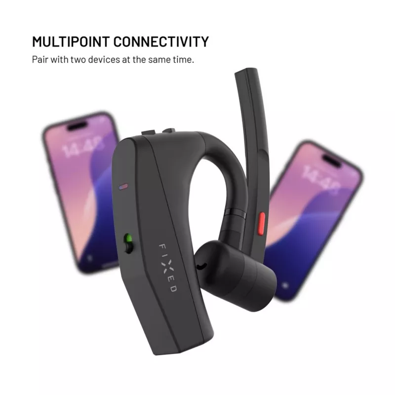 Uždedamos ausinės FIXED Talk Pro Juoda by FIXED — laidinės ausinės skambučiams ir muzikai