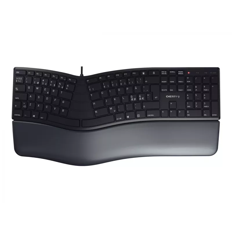 CHERRY KC 4500 ERGO klaviatūra Universali USB QWERTY Nordic Juoda