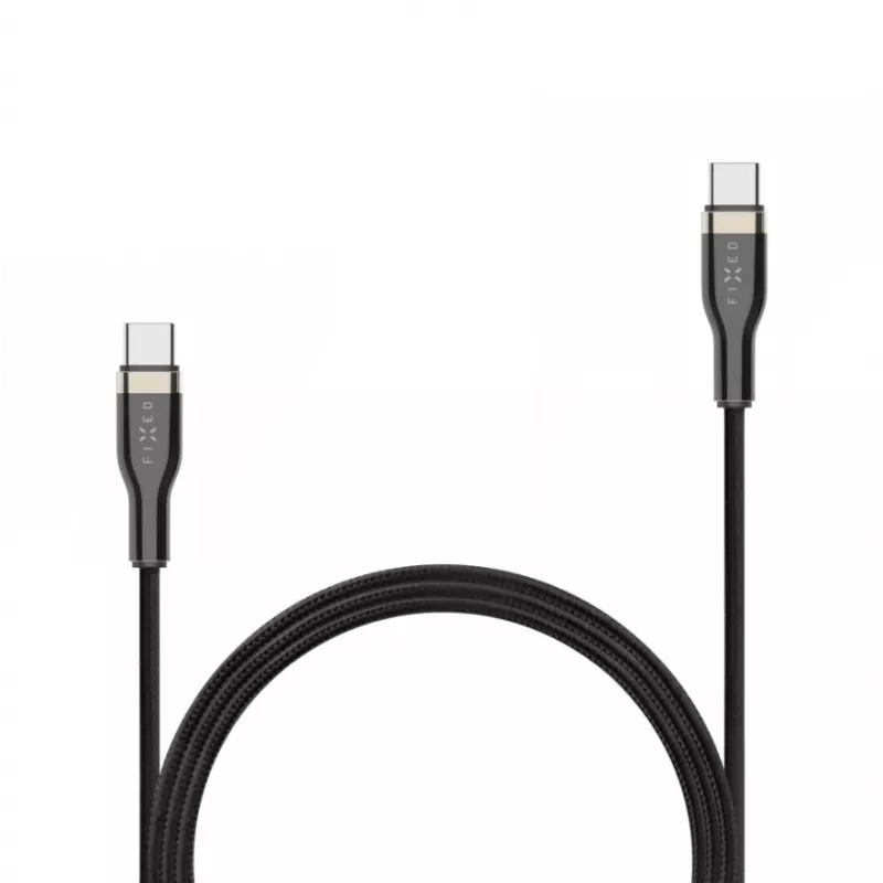 USB-C į USB-C kabelis FIXED FIXDB-CC2-BK — 2 m, 100 W, fiksuotas nenuimamas