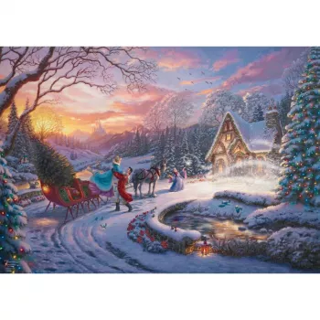 Thomas Kinkade Studios: Disney Dreams Collection - Cinderella Bringing Home the Tree, dėlionė, 1000 detalių