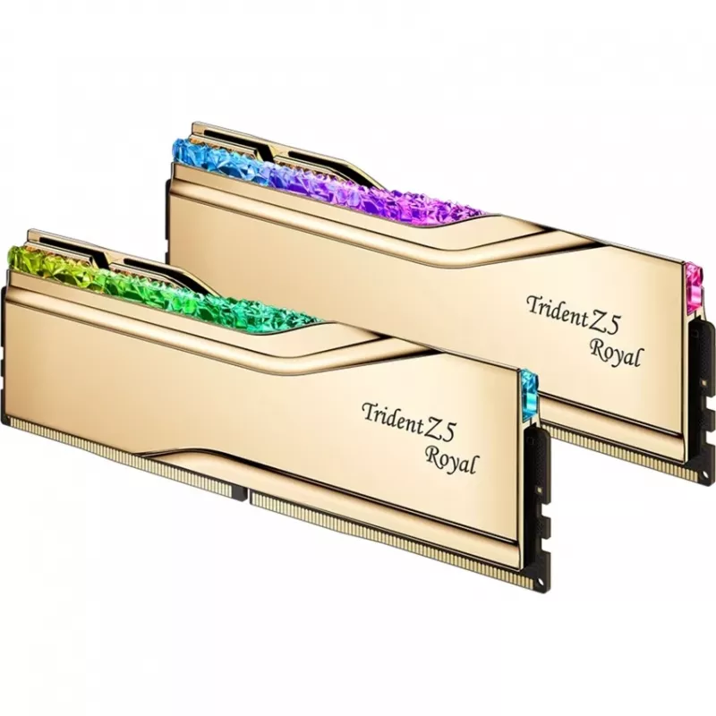 DIMM 32 GB DDR5-6000, atmintis auksinė, F5-6000J2836G16GX2-TR5G, Trident Z5 Royal RGB, INTEL XMP