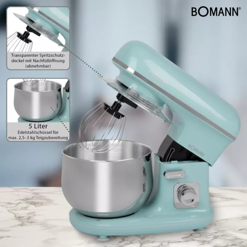 Bomann KM 6030 CB virtuvinis kombainas 1100 W 5 L mėtų spalvos