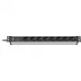 Brennenstuhl 1390007308 - 2 m - 8 AC išėjimai - Vidinis - IP20 - Aliuminis - Plastikas - Juoda - Sidabrinė