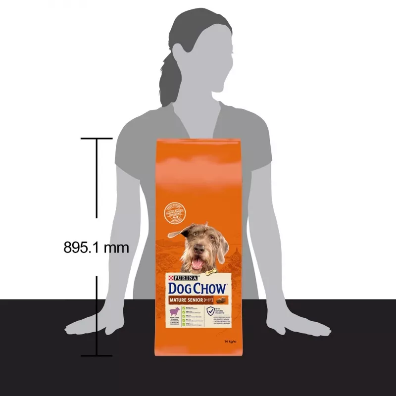 Sausas šunų maistas Purina Nestlé Dog Chow Mature Senior su ėriena 14 kg, 24% baltymų, 10% riebalų