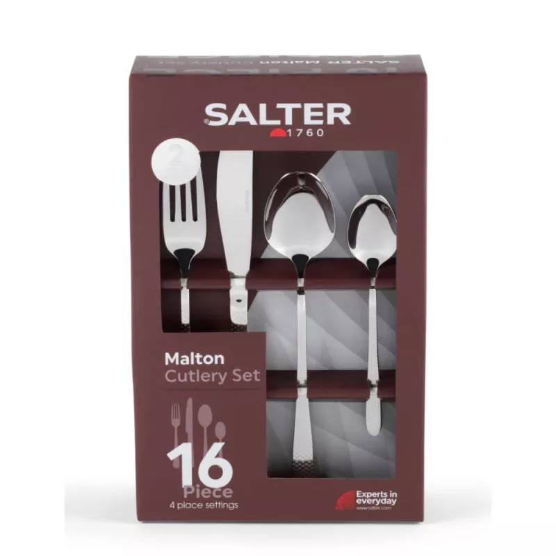 16 dalių stalo įrankių rinkinys Salter BW113282EU7, nerūdijantis plienas, komplektas 4 asmenims