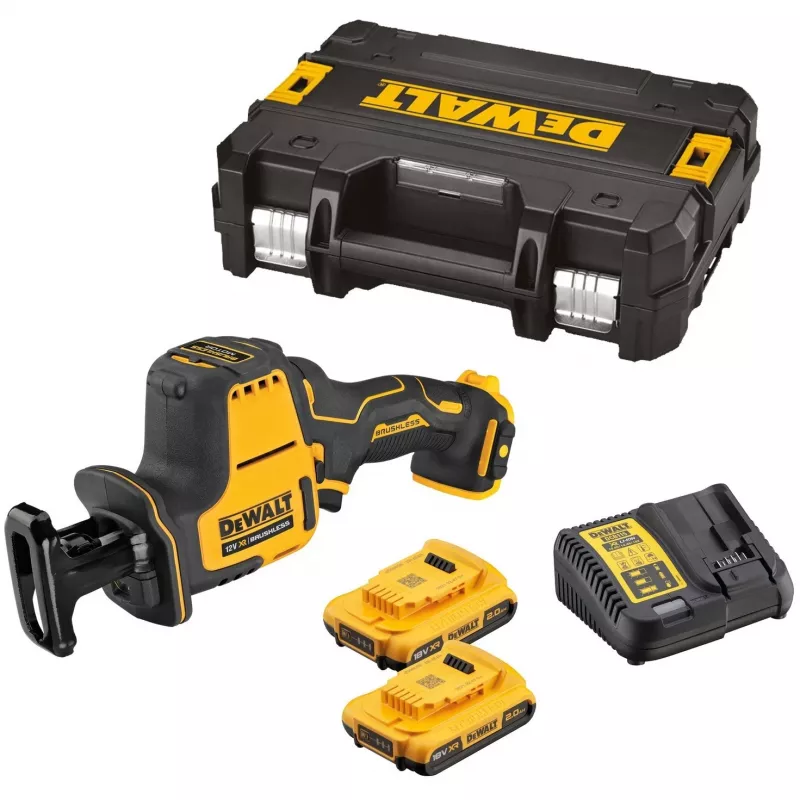 DeWALT DCS312D2-QW stūmoklinis pjūklas 2800 smūgių/min Juodas, Geltonas