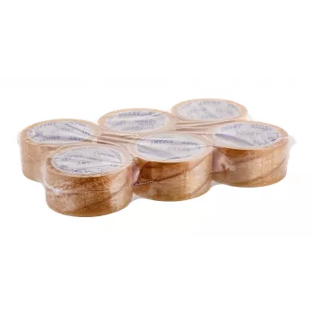 Skaidri tirpiklinė lipnioji juosta BESTPAK 48 mm x 60 m, permatomas ritinys sandarinimui ir pakavimui