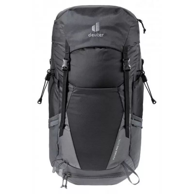 Kuprinė DEUTER Futura Pro 34 SL, moteriška žygių kuprinė, 34 l, 1,56 kg, ventiliacija, hidratacijos sistema 3 l, šalmo laikiklis, vidinis plieninis rėmas