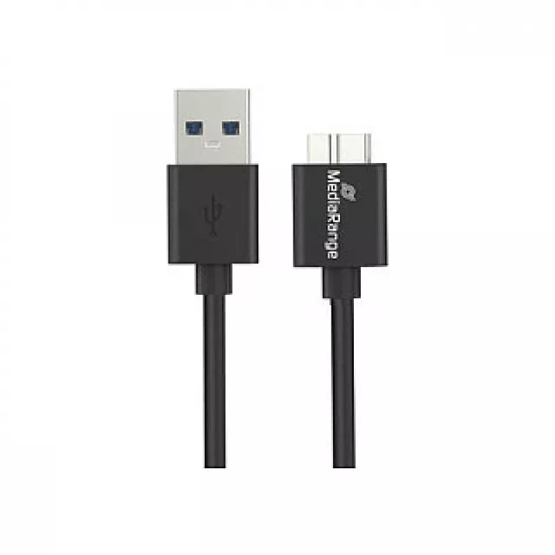 USB laidas MediaRange MRCS240 — USB A į Micro-USB B, USB 3.2 Gen 1 (3.1 Gen 1), 1,8 m, juodas