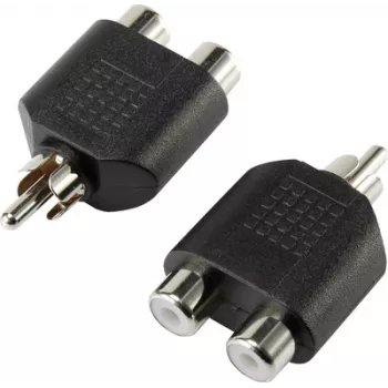 SpeaKa Professional RCA garso Y formos adapteris [1x RCA kištukas – 2x RCA lizdai] juodas (SP-7870160)