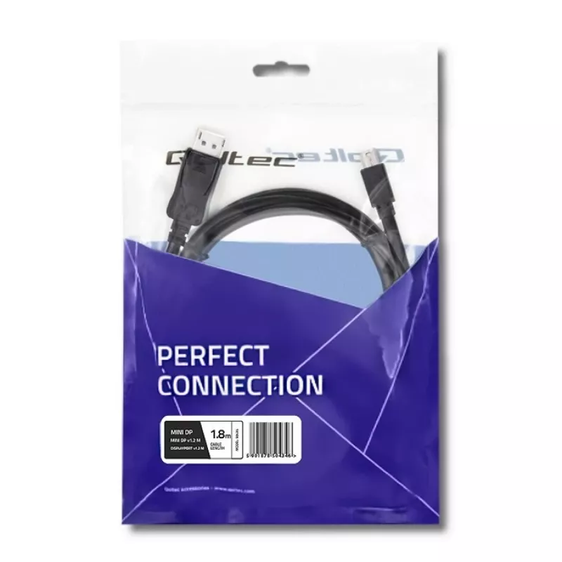 DisplayPort kabelis Qoltec 50434 1,8 m Mini DisplayPort juodas