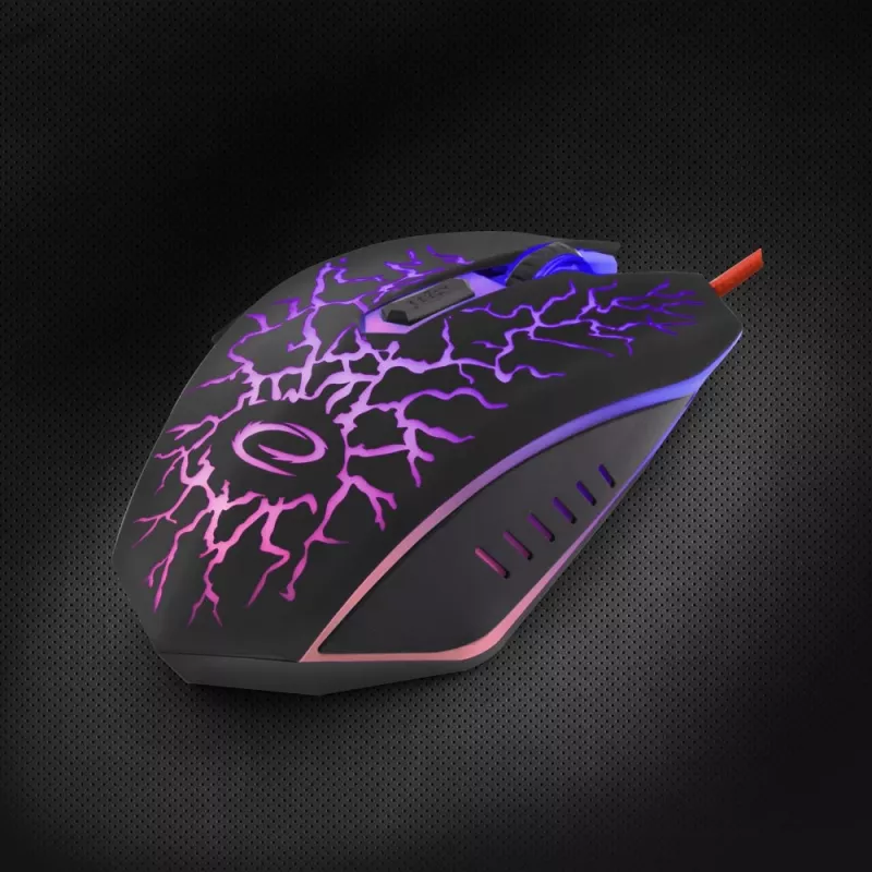 Esperanza MX211 LIGHTNING - pelė - USB - optinė - 6 mygtukai - juoda