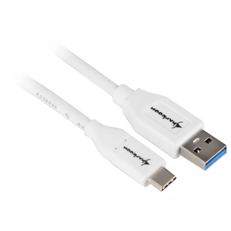 USB 3.2 Gen 2 laidas, USB-A kištukas > USB-C kištukas (baltas, 1 metras)