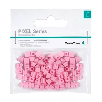 DeepCool Rubber PIXEL pakuotė, 100 vnt., 9,8 g — universalios guminės detalės, rožinės spalvos, lizdinėje pakuotėje
