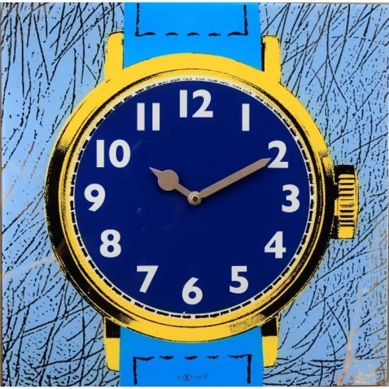 NeXtime klok 8157 Watch One, 43x43.2 cm, Sieninis, Mėlynas / Geltonas
