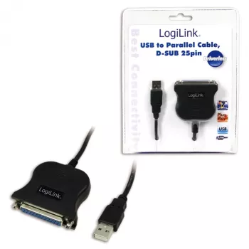 LogiLink UA0054A Lygiagretusis kabelis, juodas, 1,8 m