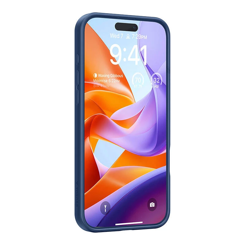 Apsauginis telefono dėklas Torras Ostand Pro, skirtas iPhone 16 Pro Max — mėlynas, plona kraštų ir nugarėlės apsauga