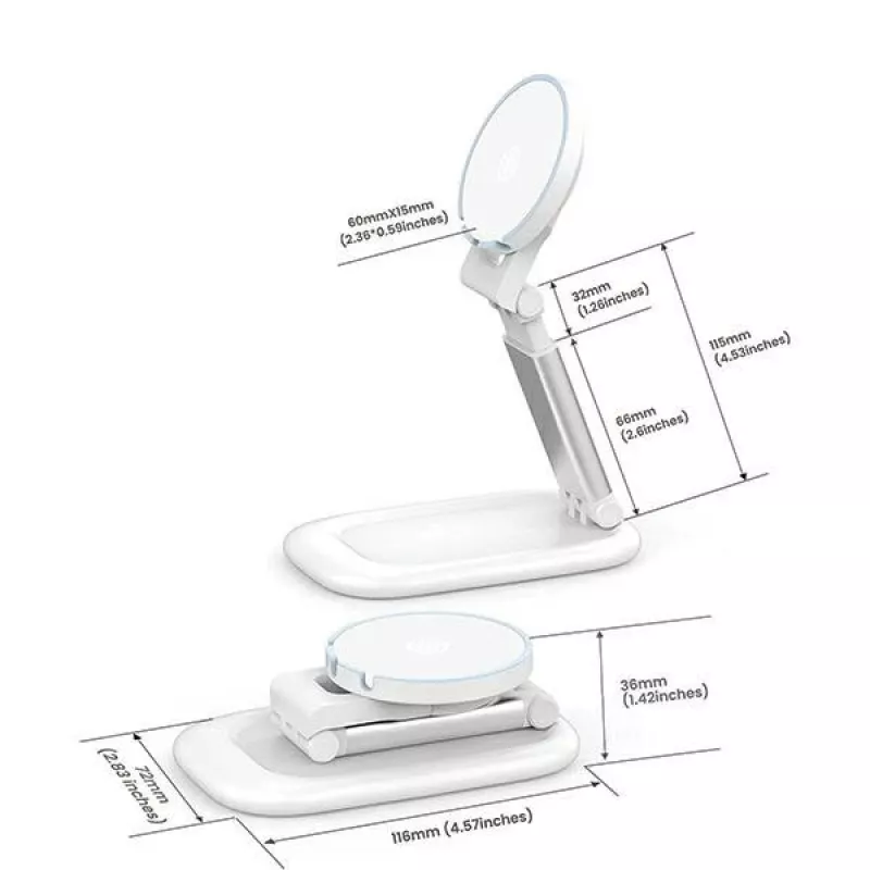 Magnetinis stovas SODI BM-310 baltas MagSafe — magnetinis telefono stovas, suderinamas su MagSafe įkrovikliais