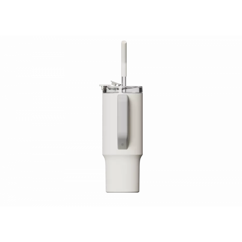 Termo puodelis su šiaudeliu Xiaomi Straw Mug White 1 L — nerūdijančio plieno vidus, sandarus, 240×132×97 mm