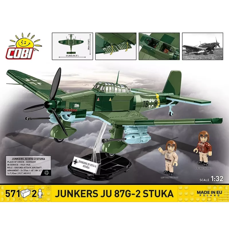 Statybinis rinkinys Cobi Blocks Junkers JU 87G-2 Stuka 571 vnt. modelio rinkinys