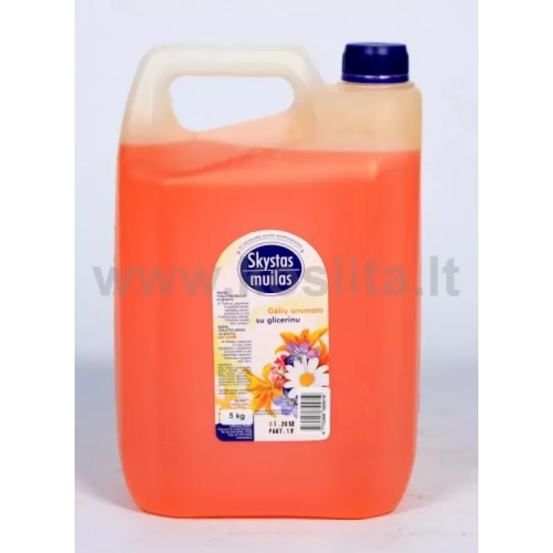 Skystas muilas su glicerinu, gėlių kvapo, 5 l