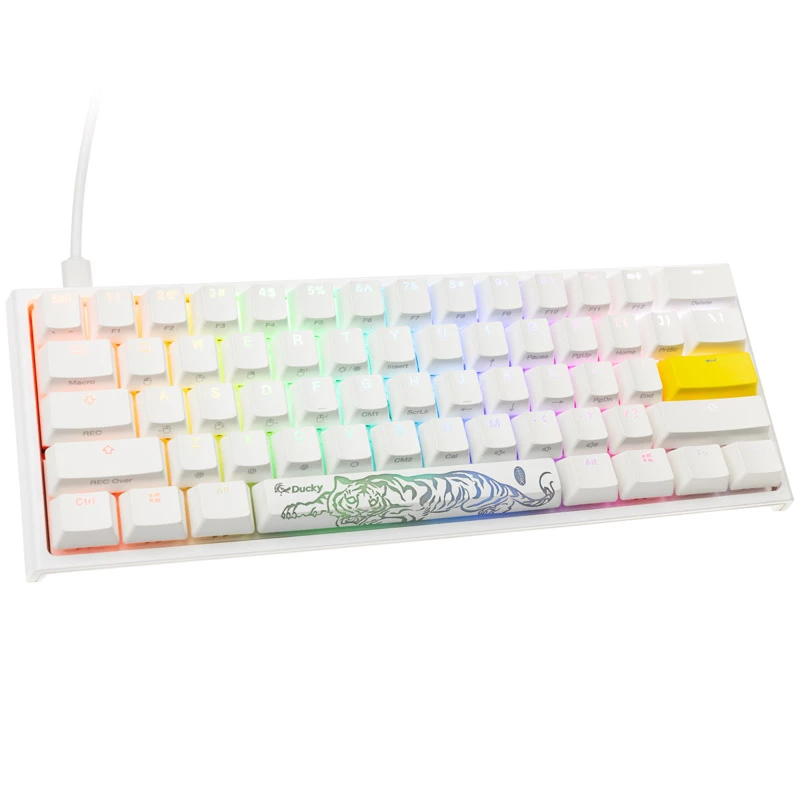 Ducky One 2 Mini Pure White RGB klaviatūra, žaidimams, USB, JAV anglų k.