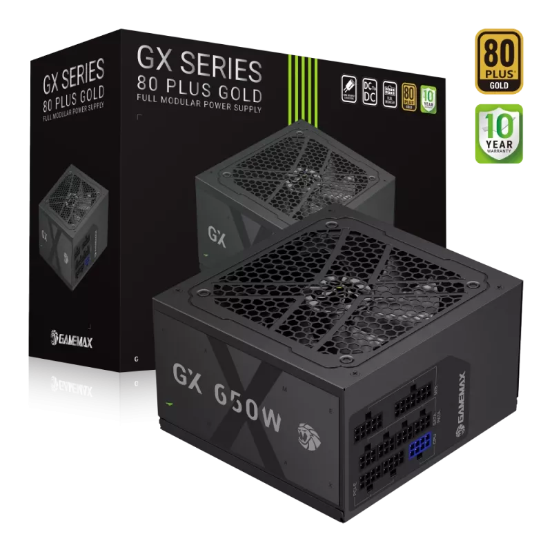 Gamemax maitinimo blokas, 80 PLUS, Gold | GX 650GF | 650 W