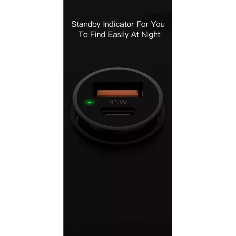 Automobilinis kroviklis Orsen C8 45W — 45W USB-C PD greitas įkrovimas, juodas