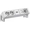 Maitinimo lizdų juosta Bachmann DESK2 ALU WHITE 937.413 su 2 USB prievadais