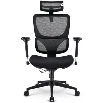 Biuro kėdė Sharkoon OfficePal C40 — juoda, ergonomiškas dizainas, reguliuojamas aukštis