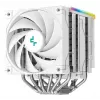 Oro aušintuvas DeepCool AK620 Digital SE White — dvigubi 120 mm ventiliatoriai, 6 šilumos vamzdeliai, PWM, LGA 1700 palaikymas, įmontuotas ekranas