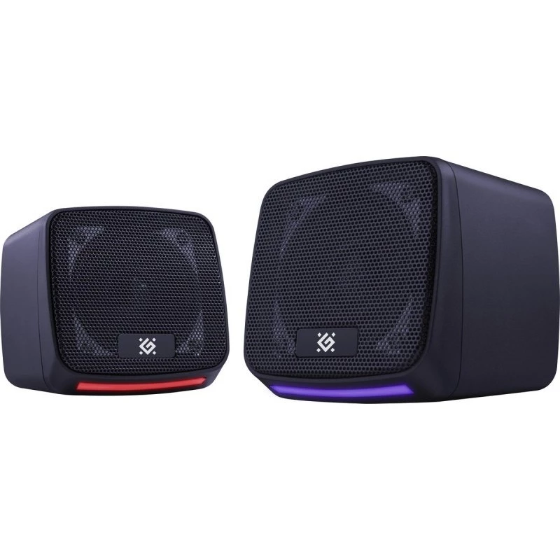 Kompiuterinės kolonėlės DEFENDER J3 2.0 6W LED USB, 2×3W RMS, 90–20000 Hz, 3,5 mm, juodos