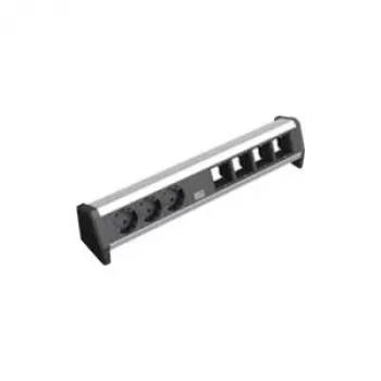Maitinimo prailgintuvas Bachmann 902.003 3 kintamosios srovės lizdai juoda / sidabrinė