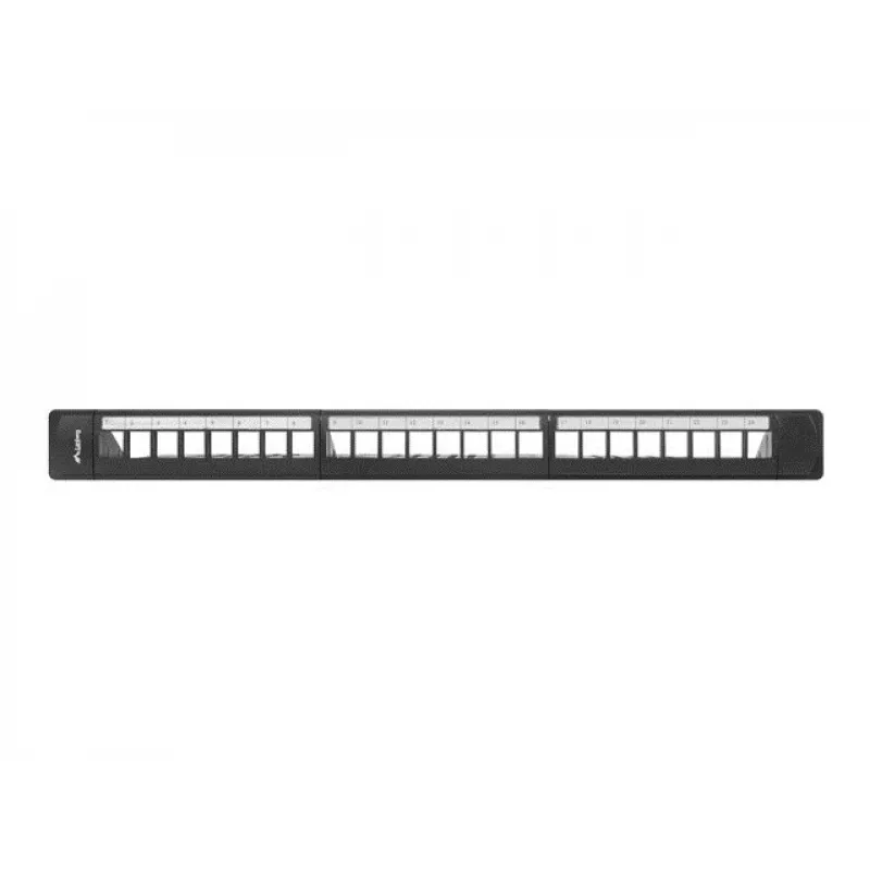 Patch panel 1U LANBERG PPKS-1124-B, 24 prievadų, 1U, ABS, juodas, 482,6×44,5×154 mm