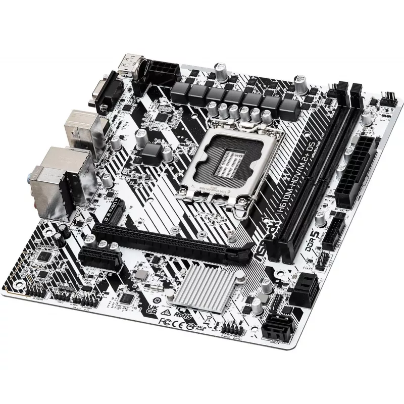 Mikroplokštė ASRock H610M-HDV/M.2+ D5 — Intel H610, LGA 1700, microATX, 2× DDR5 DIMM, M.2, HDMI 2.1, DP 1.4