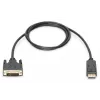 Digitus - DisplayPort kabelis - DisplayPort (M) - DVI-D (M) - 5,0 m (DisplayPort 1.2) - Lietas, varžteliai - Juoda (AK-340301-050-S)